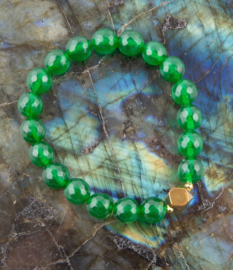 Delphi Green Agate Stretch Bracelet - Barse Jewelry