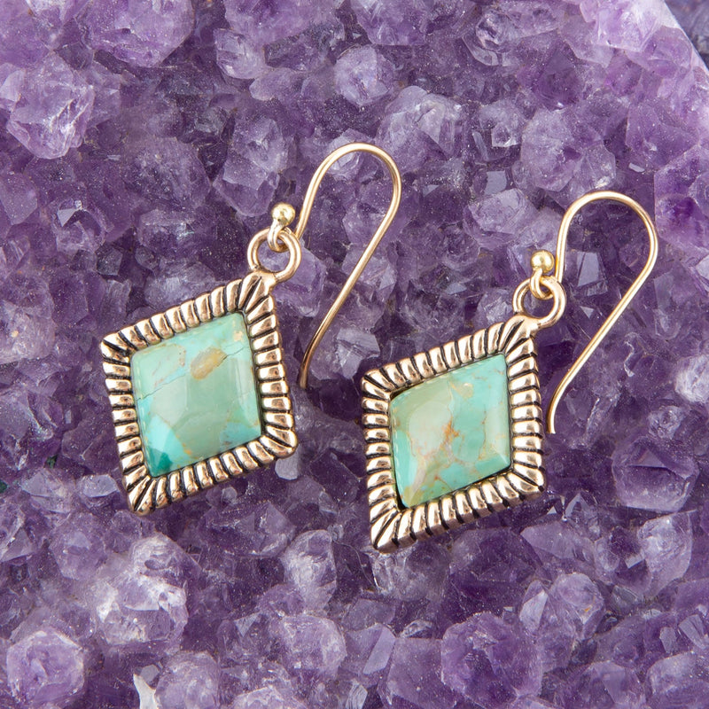 Diamond Days Turquoise Earrings - Barse Jewelry