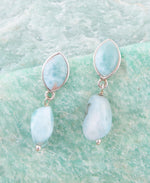Dolce Blue Larimar and Sterling Silver Drop Earrings - Barse Jewelry