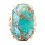Dolce Teal Turquoise Matrix Ring - Barse Jewelry
