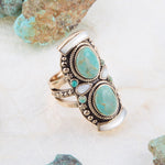 Double Up Turquoise and Mother of Pearl Ring - Barse Jewelry