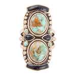 Double Up Turquoise and Onyx Ring - Barse Jewelry