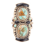 Double Up Turquoise and Onyx Ring - Barse Jewelry