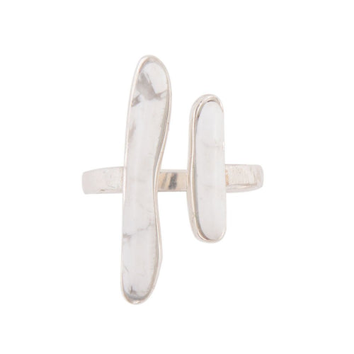 Doubled Up Ring - Howlite - Barse Jewelry