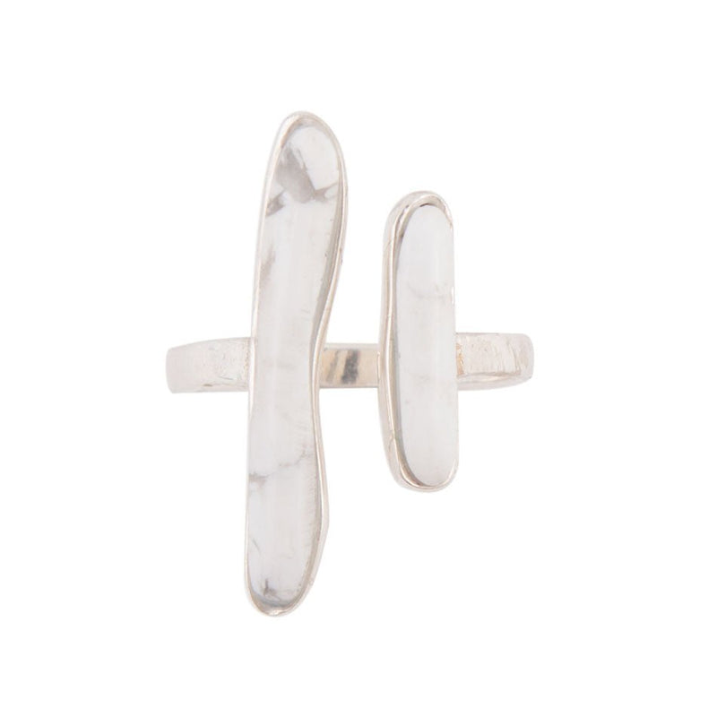Doubled Up Ring - Howlite - Barse Jewelry