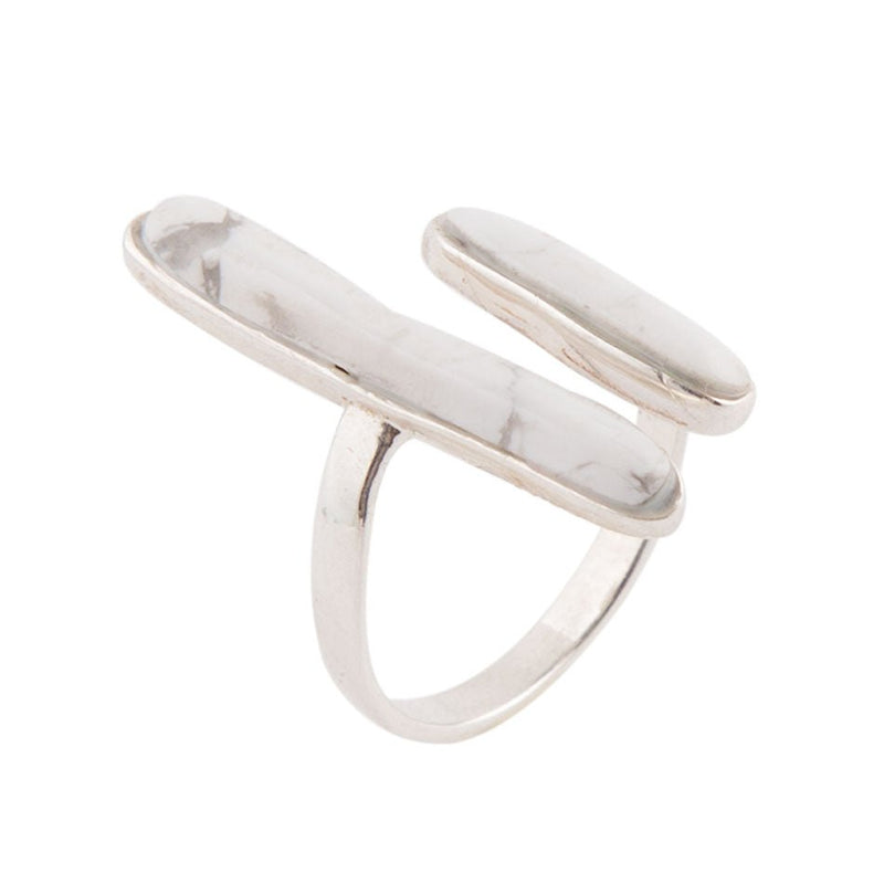 Doubled Up Ring - Howlite - Barse Jewelry