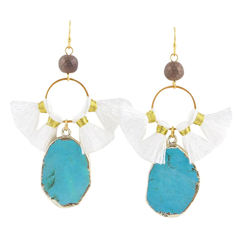 Dreamcatcher Earring-Turquoise Magnesite - Barse Jewelry