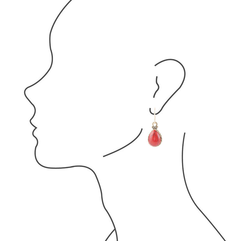 Dreamy Drop Red Howlite Earrings - Barse Jewelry