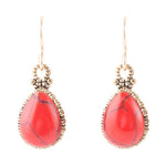 Dreamy Drop Red Howlite Earrings - Barse Jewelry