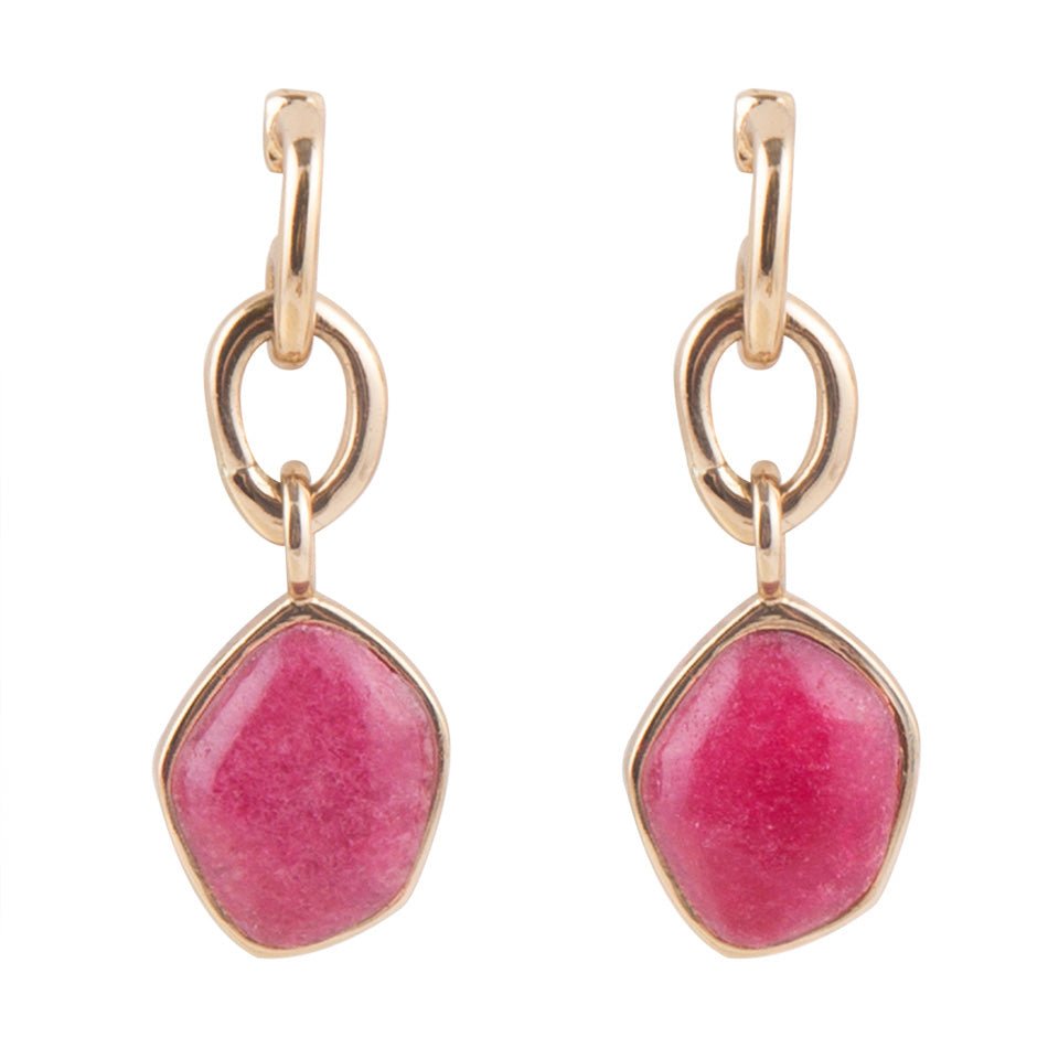 Drop Post Bordeaux Quartz Earrings - Barse Jewelry
