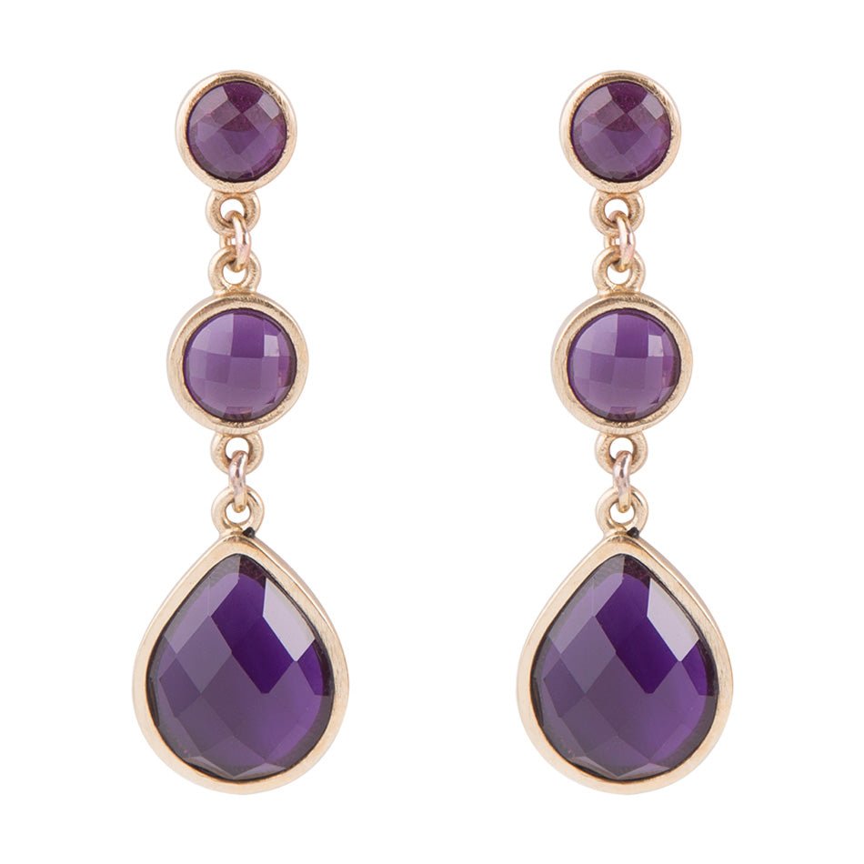 Drops of Amethyst Post Earrings - Barse Jewelry