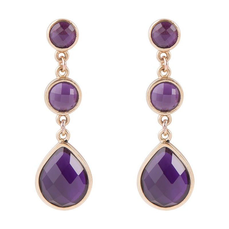 Drops of Amethyst Post Earrings - Barse Jewelry