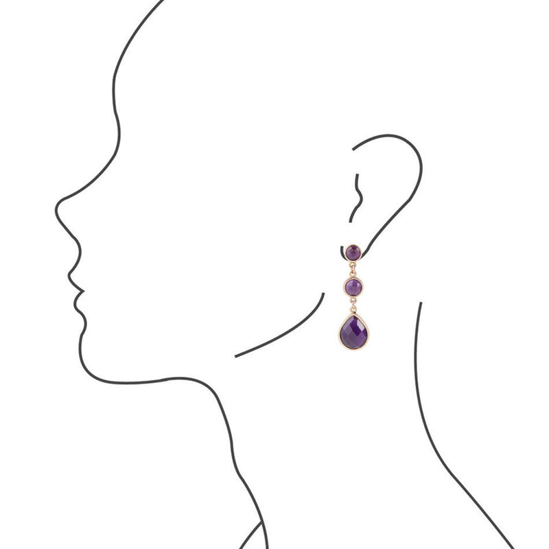 Drops of Amethyst Post Earrings - Barse Jewelry