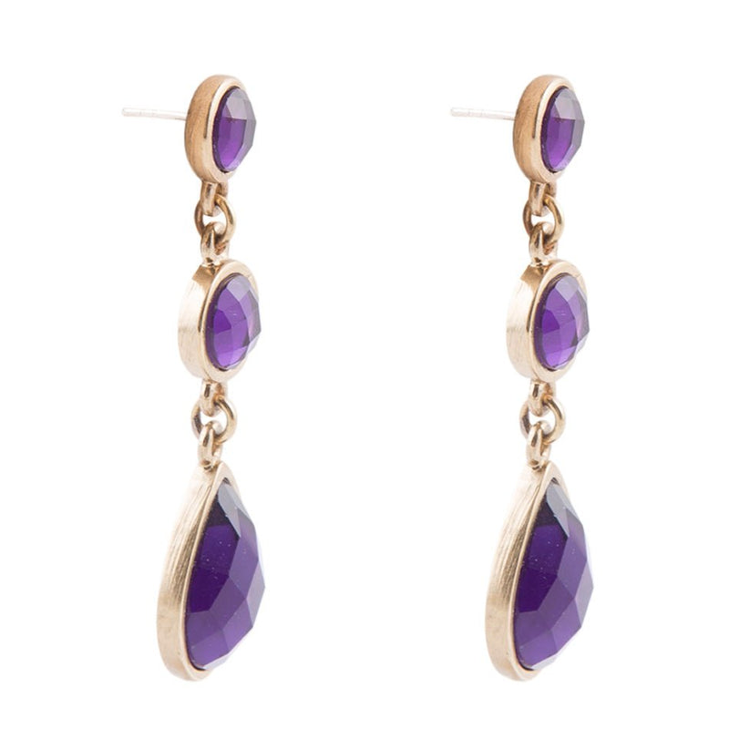 Drops of Amethyst Post Earrings - Barse Jewelry