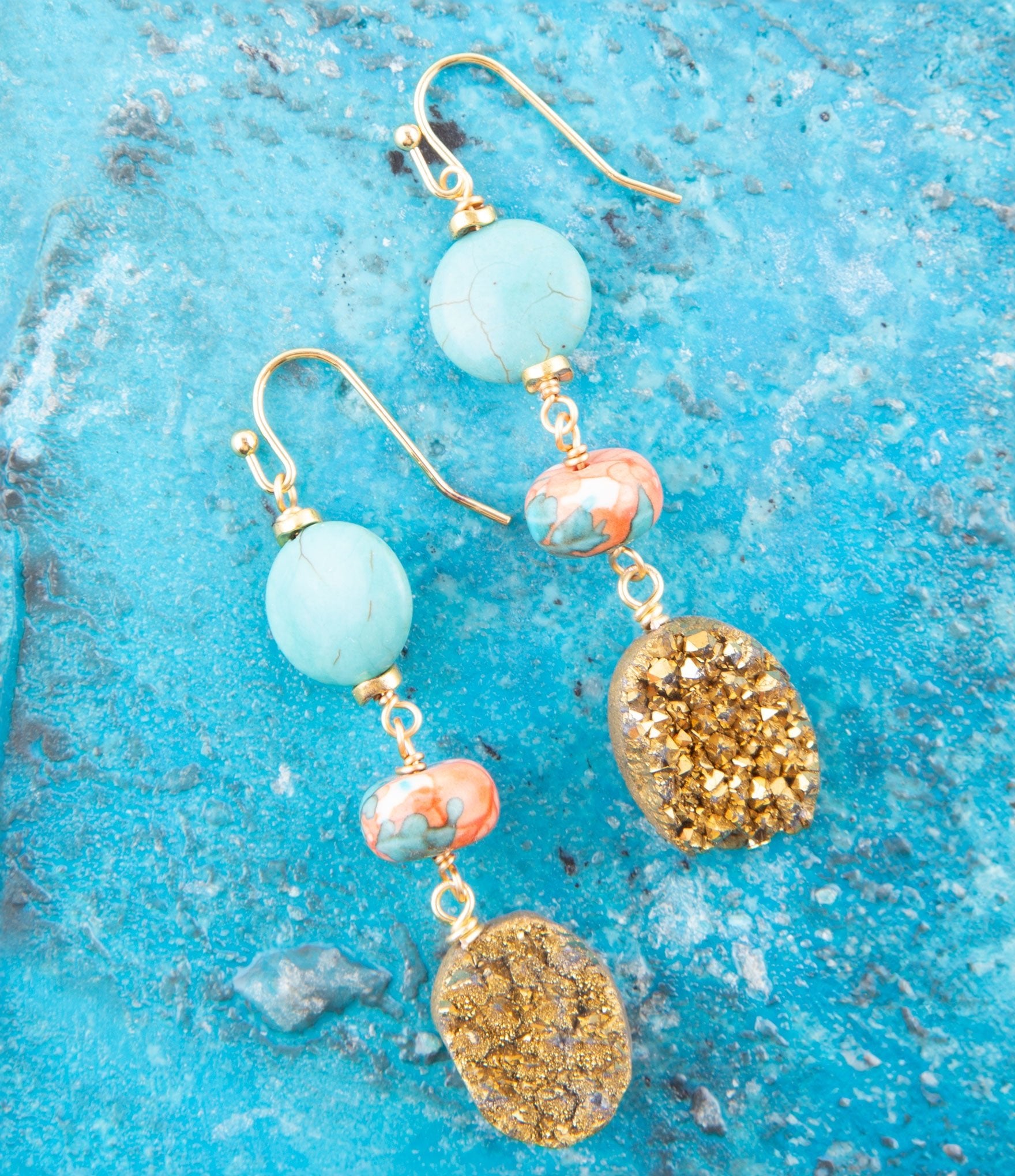 Druzy Drops Earrings - Barse Jewelry