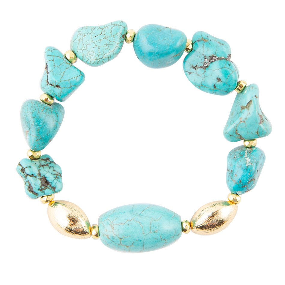 Durango Chunky Turquoise Stretch Bracelet - Barse Jewelry