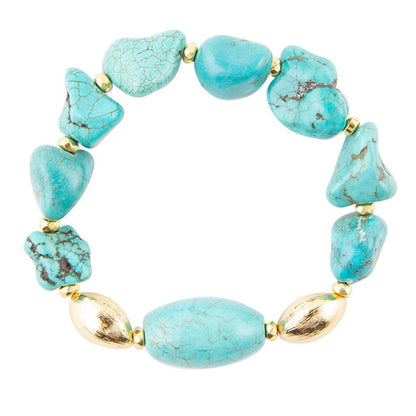 Durango Chunky Turquoise Stretch Bracelet - Barse Jewelry