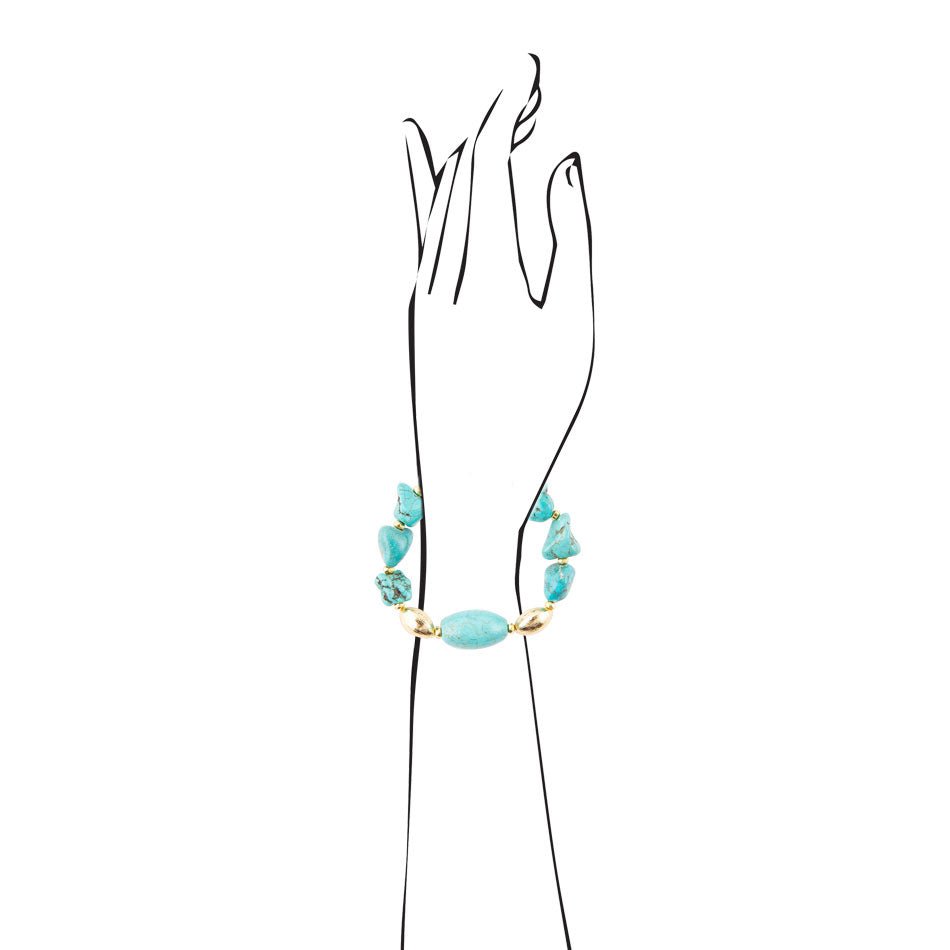 Durango Chunky Turquoise Stretch Bracelet - Barse Jewelry