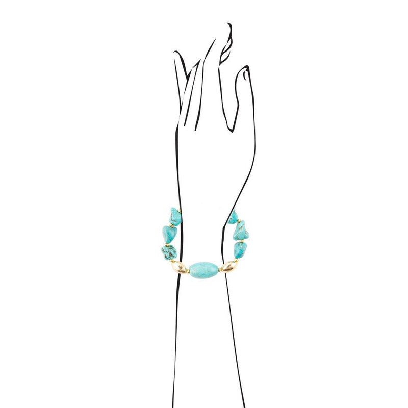 Durango Chunky Turquoise Stretch Bracelet - Barse Jewelry