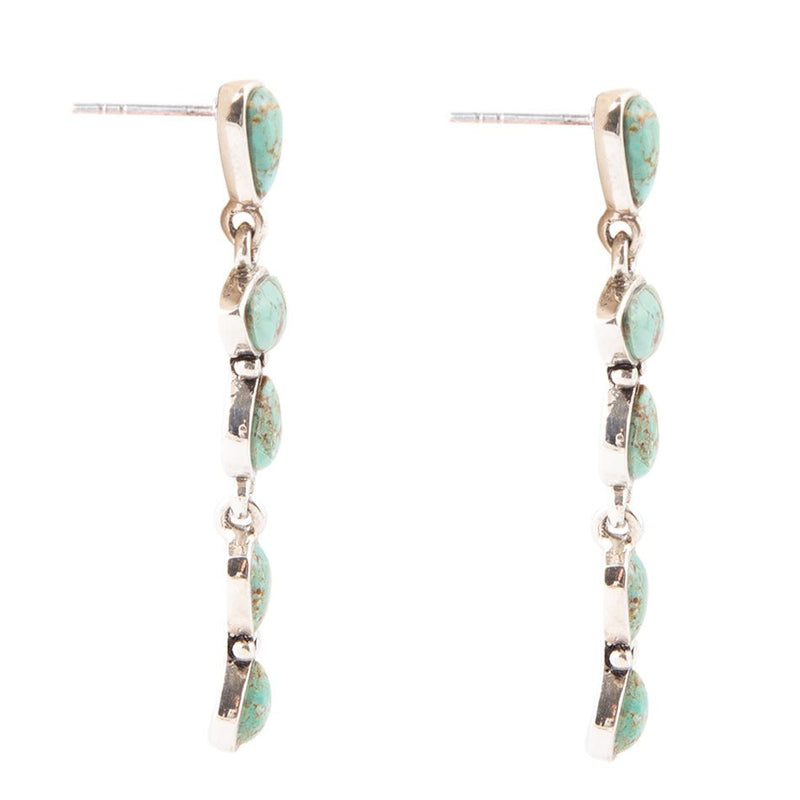 Durango Turquoise and Sterling Silver Linear Post Earrings - Barse Jewelry
