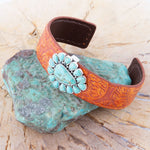 Durango Turquoise Leather Cuff Bracelet - Barse Jewelry