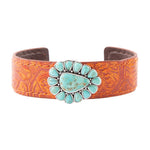 Durango Turquoise Leather Cuff Bracelet - Barse Jewelry