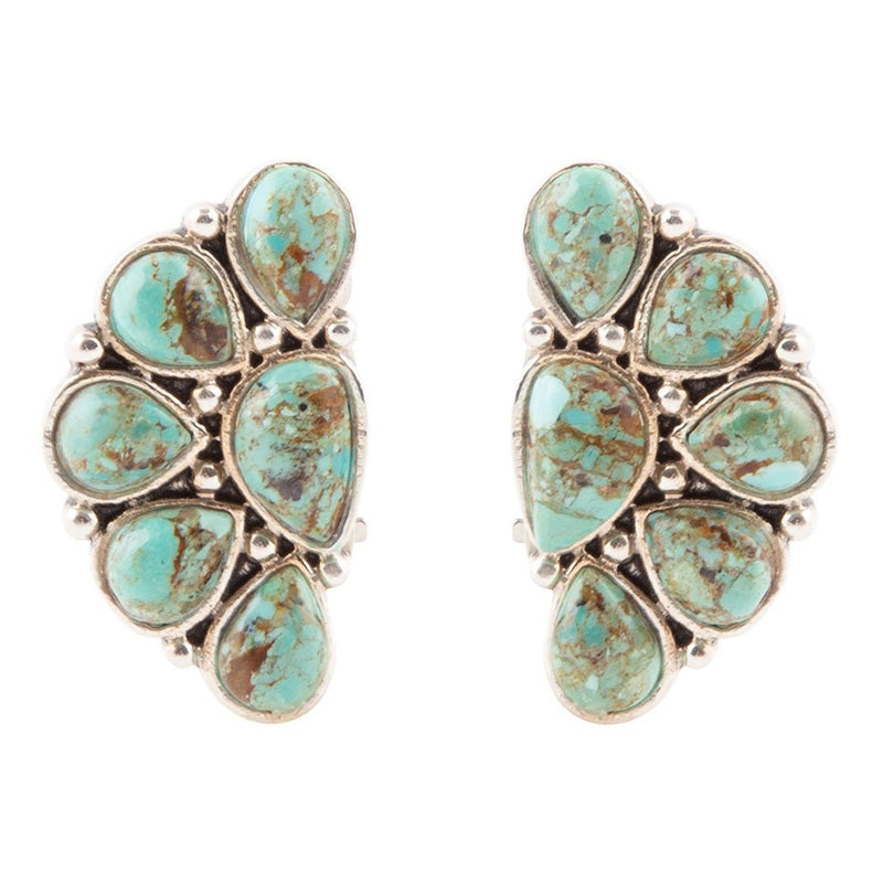Durango Turquoise Multi Stone Clip Earring - Barse Jewelry