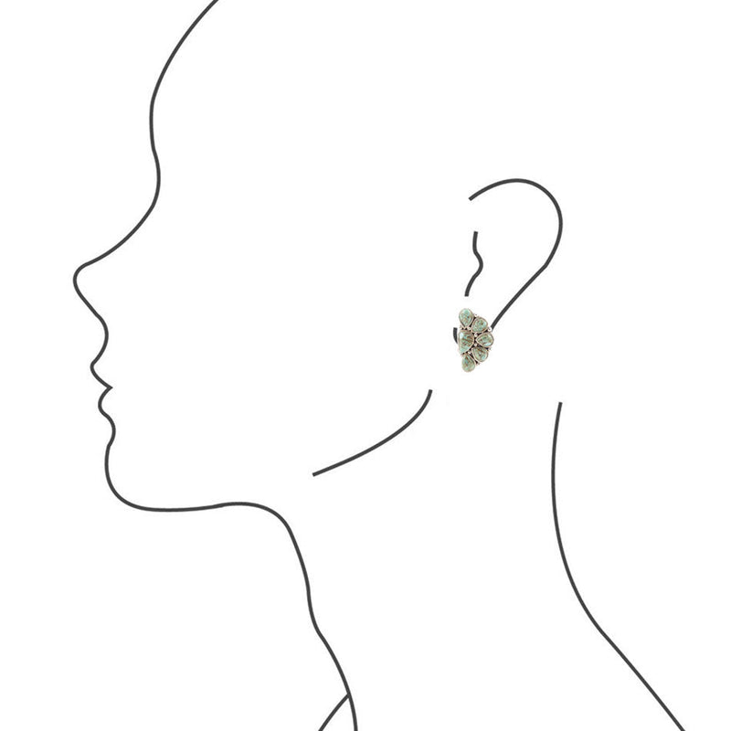 Durango Turquoise Multi Stone Clip Earring - Barse Jewelry
