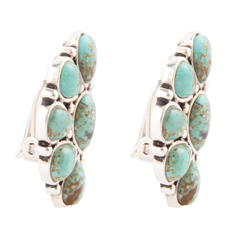 Durango Turquoise Multi Stone Clip Earring - Barse Jewelry