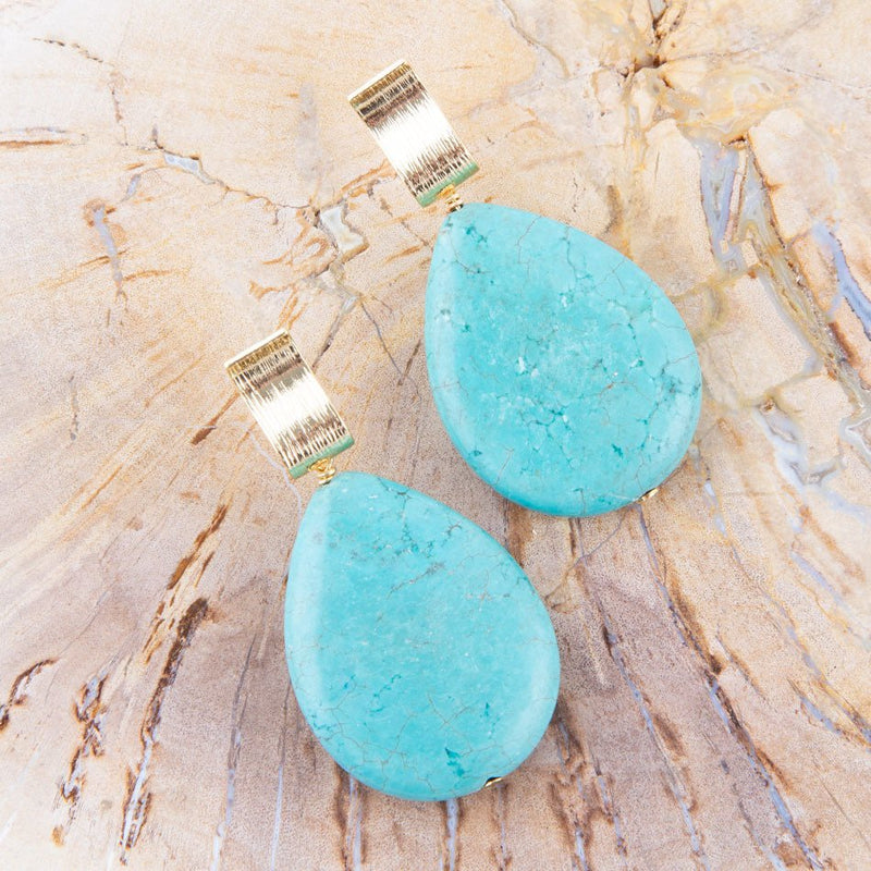 Durango Turquoise Slab Earrings - Barse Jewelry