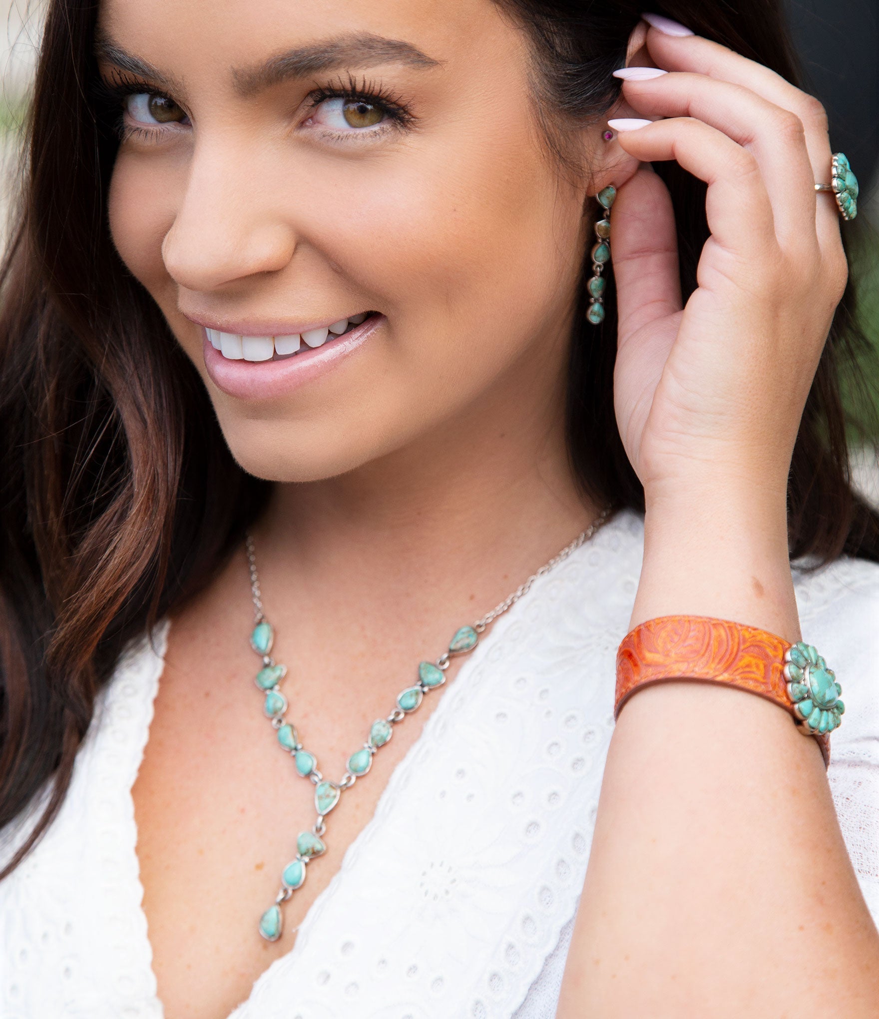 Durango Turquoise and Sterling Silver Y-Necklace – Barse Jewelry