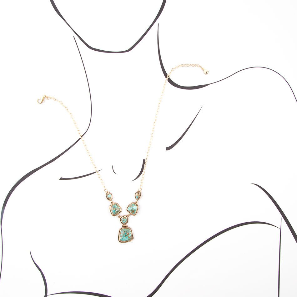 Earth and Sky Bronze Turquoise Necklace - Barse Jewelry