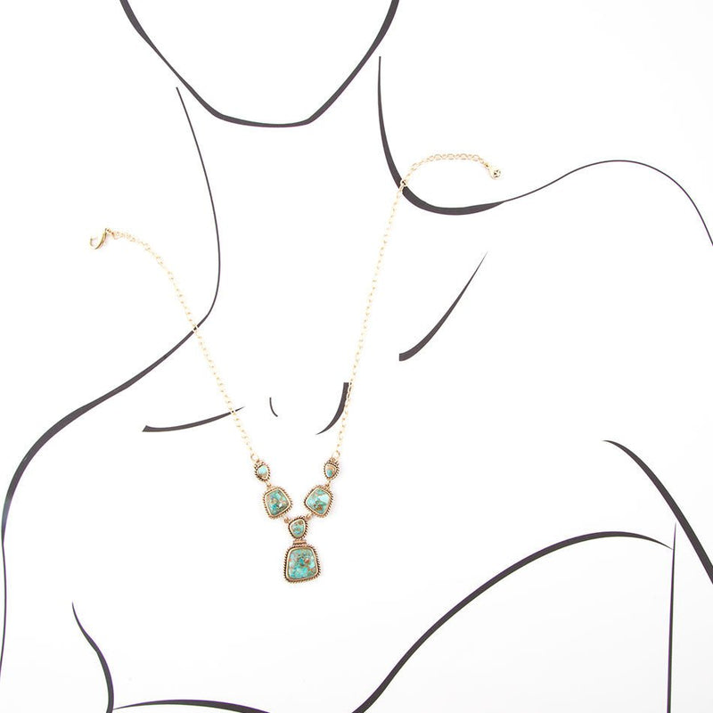 Earth and Sky Bronze Turquoise Necklace - Barse Jewelry