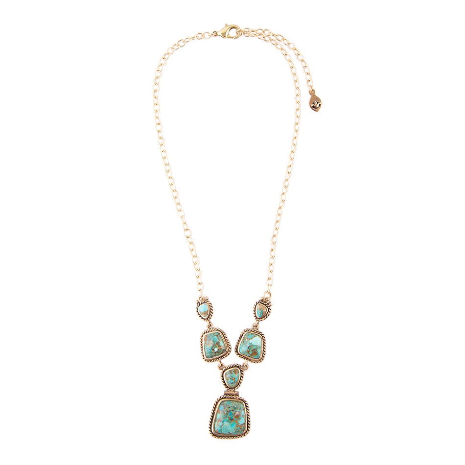 Earth and Sky Bronze Turquoise Necklace - Barse Jewelry