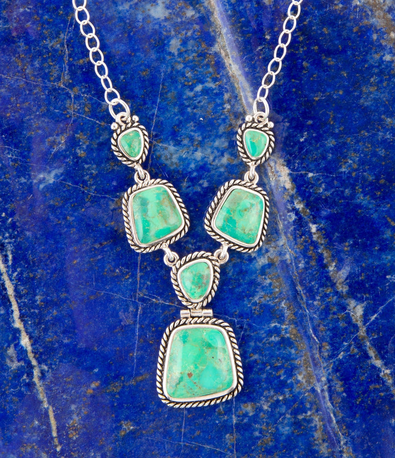 Earth and Sky Lime Turquoise & Sterling Necklace - Barse Jewelry