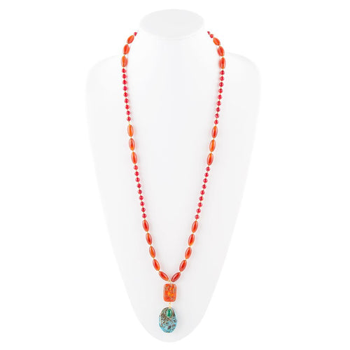 Earthly Jewels Long Agate Slab Necklace - Barse Jewelry
