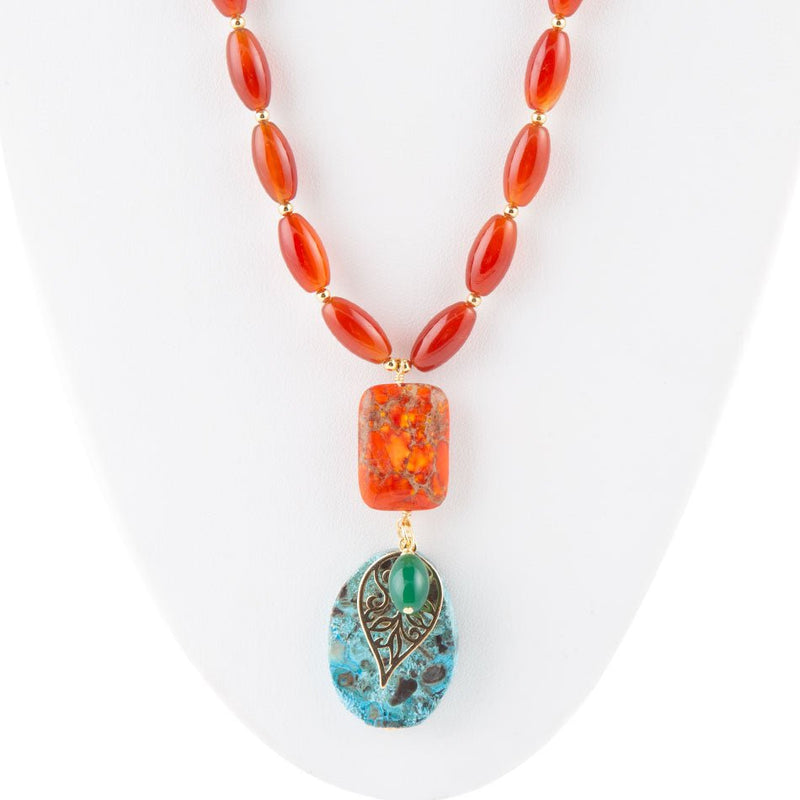 Earthly Jewels Long Agate Slab Necklace - Barse Jewelry