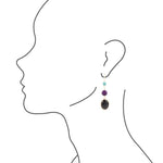 Eighties Journey Black Agate Drop Earrings - Barse Jewelry