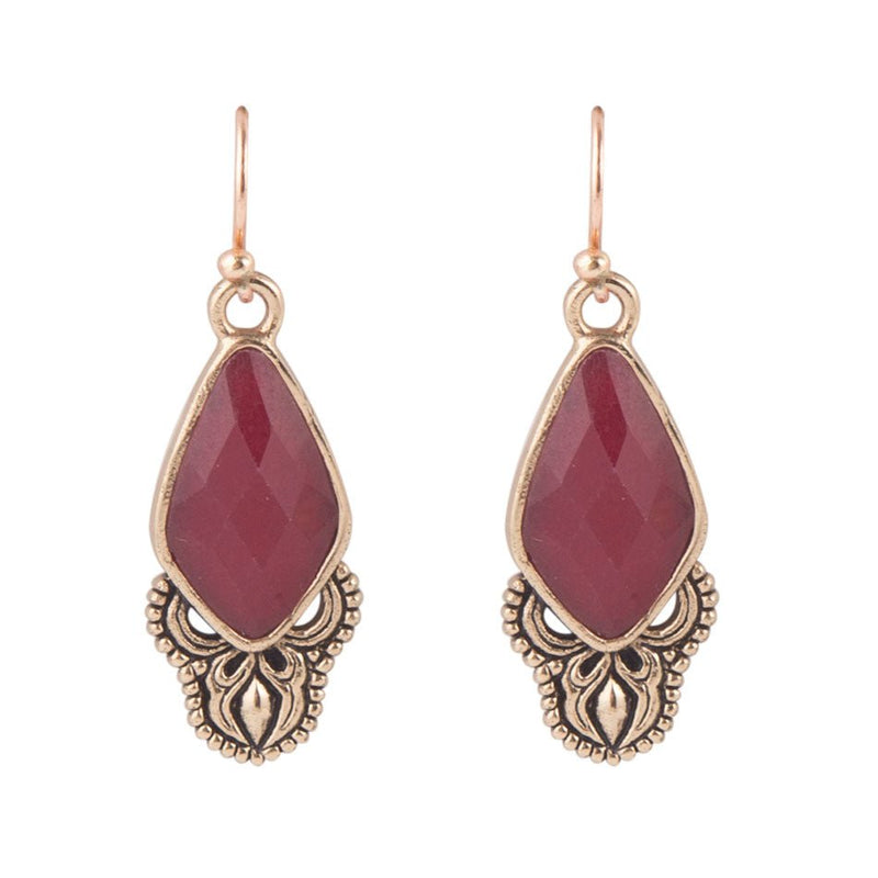 Elegant Bordeaux Quartz Earrings - Barse Jewelry
