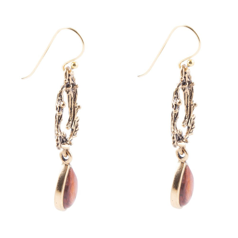 Enchanted Vines Salmon Jasper Earrings - Barse Jewelry
