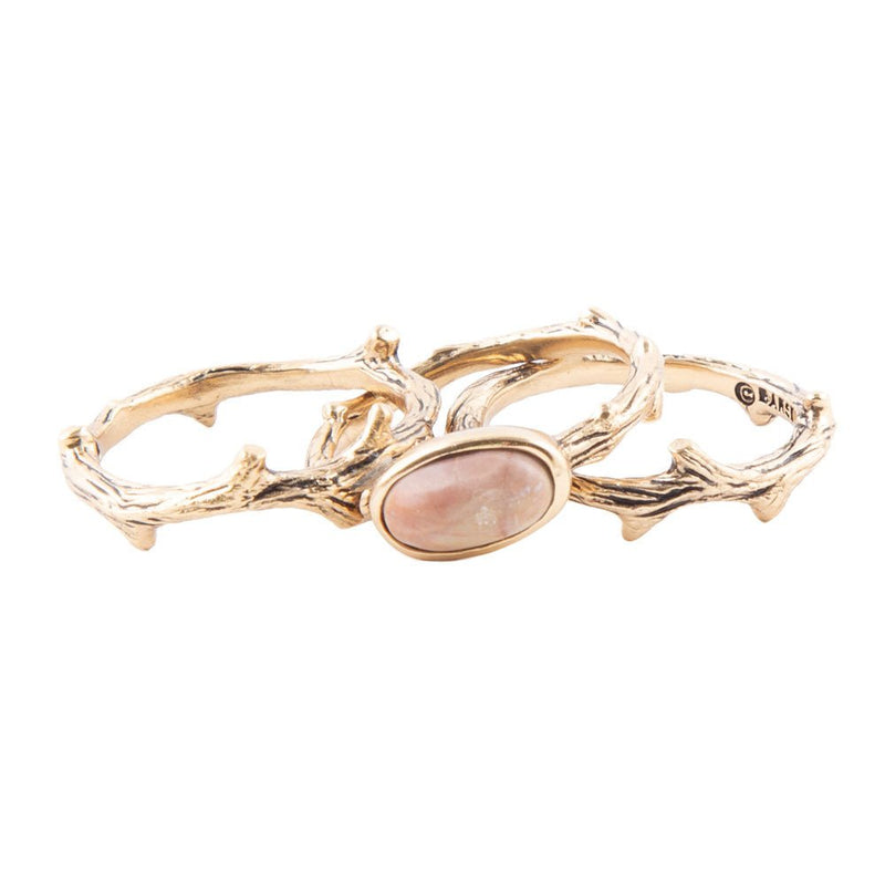 Enchanted Vines Salmon Jasper Stack Ring Set - Barse Jewelry