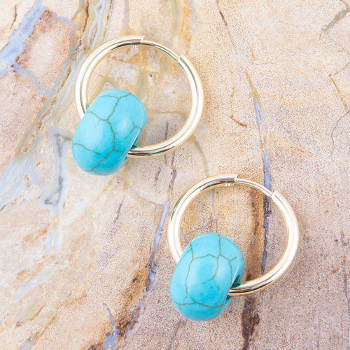 Everyday Turquoise Endless Hoop Earrings - Barse Jewelry