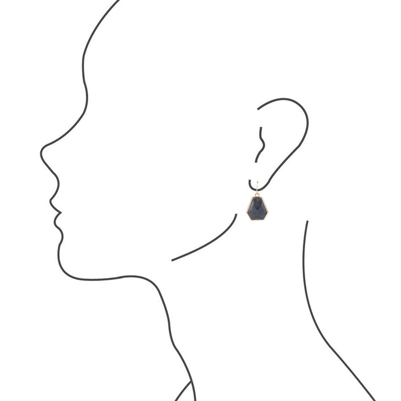 Faceted Dumortierite Earrings - Barse Jewelry