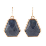Faceted Dumortierite Earrings - Barse Jewelry
