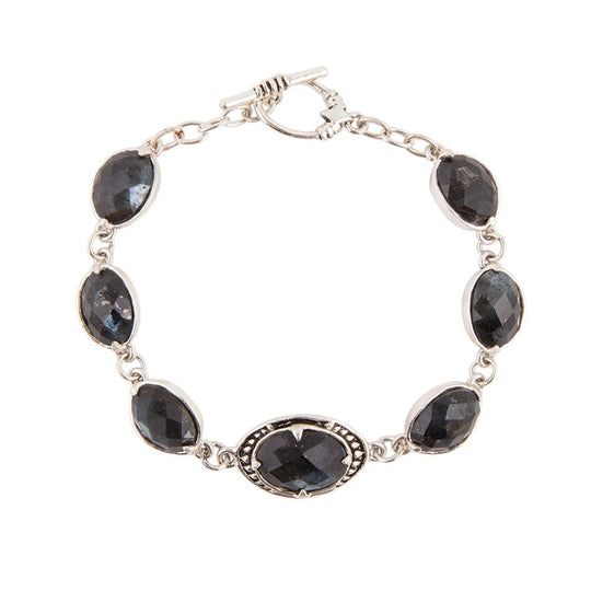 Faceted Midnight Labradorite Link Bracelet