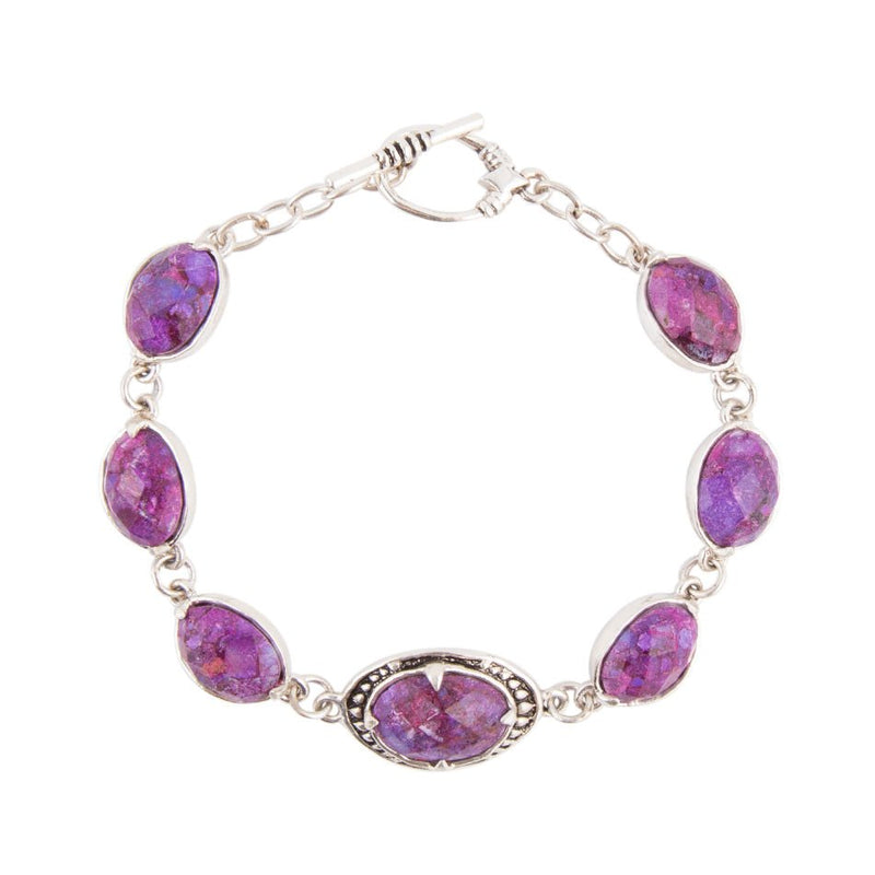 Faceted Purple Turquoise Link Bracelet - Barse Jewelry