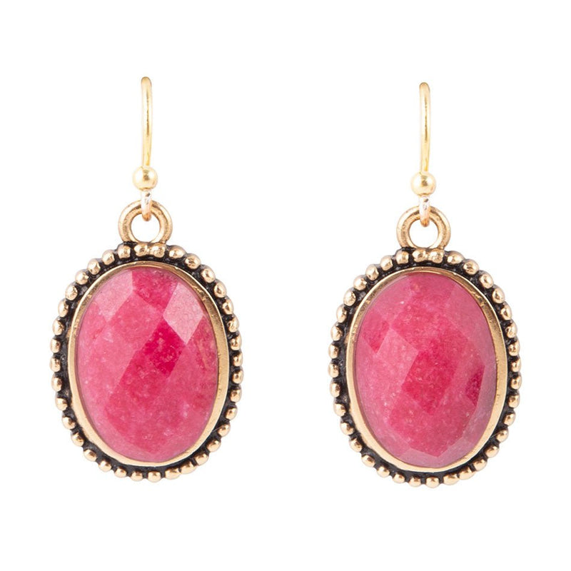 Faceted Raspberry Quartz Earrings - Barse Jewelry