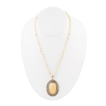 Faceted Yellow Aventurine Pendant Necklace - Barse Jewelry