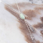 Feather Green Turquoise and Sterling Silver Necklace - Barse Jewelry