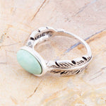Feather Green Turquoise and Sterling Silver Ring - Barse Jewelry